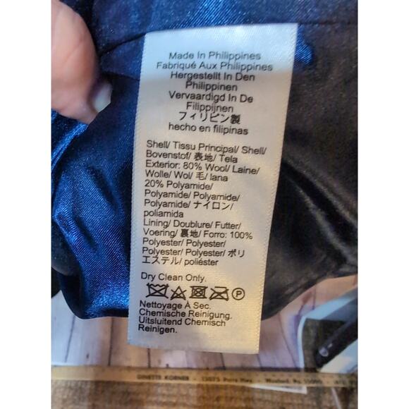 J. Crew Italian Stadium Cloth Nelli Gori Black Wool Polyester Coat Woman's Sz 14 - Picture 10 of 12